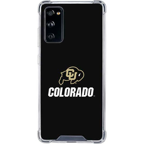 University of Colorado CU Logo on Black Galaxy S20 FE Clear Case